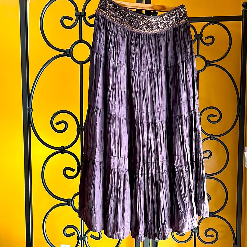 BCBG MAX AZRIA Silk Long Skirt